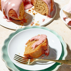 This Rose Cardamom Chai Spiced Cake with Raspberry Rose Glaze