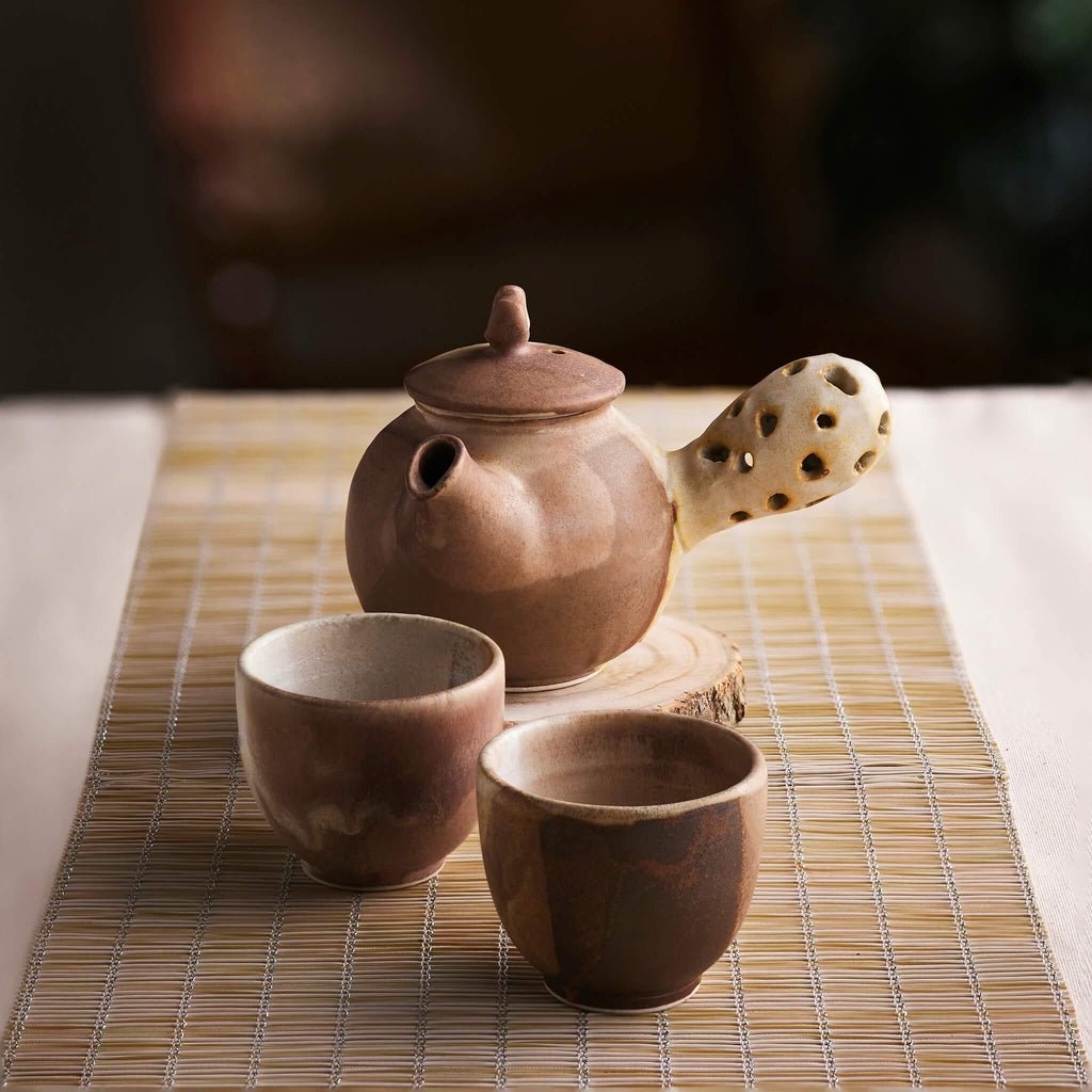 Handmade Kyusu Tea Set for Two - Herbs & Kettles